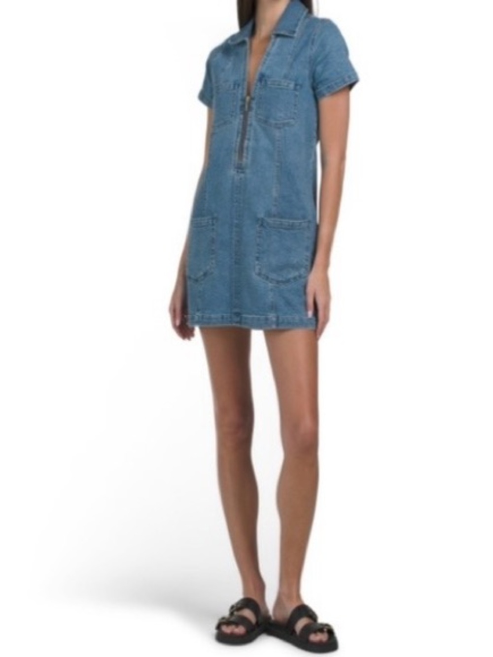 Show Me Your MuMu Denim Zip-Preston Mini Dress in Blue - Picture 6 of 10